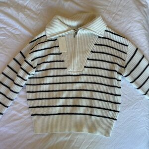 Z supply striped zip sweater